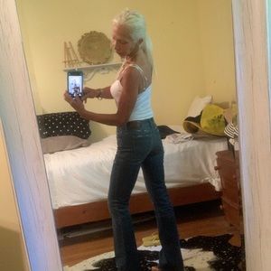 LADIES FLARE POSTAGE JEANS